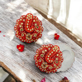 Marble Kundan Work Ganesha Roli Sindoor Chopra set of 2 pc